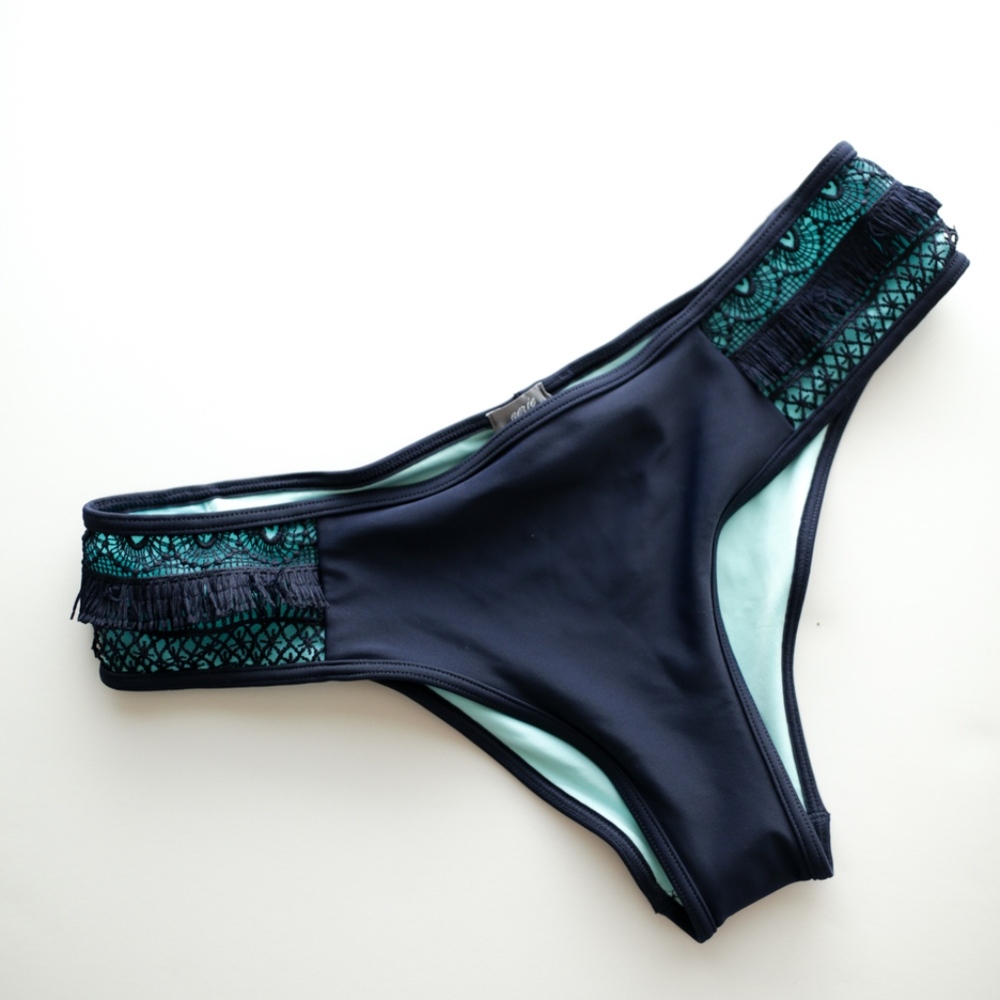 Aerie American Eagle Blue Bikini Bottom Size Small